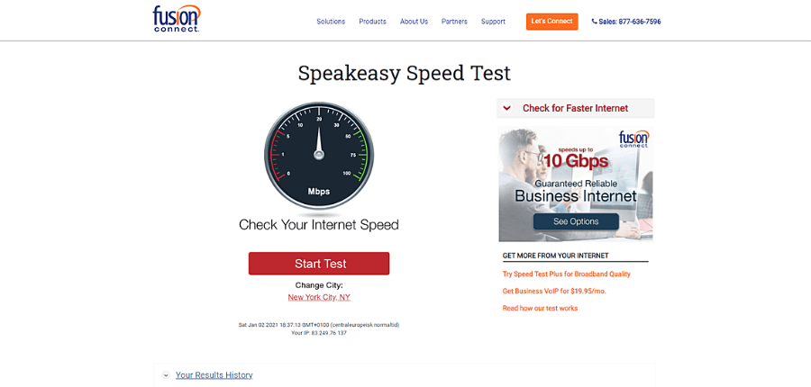 speakeasy Internet Speed Test