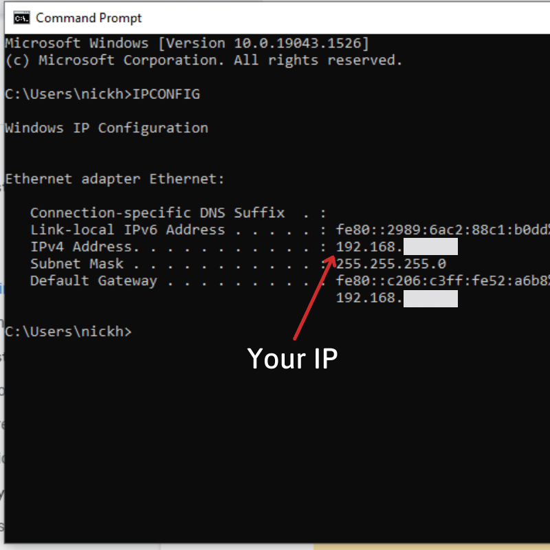 Your IP on Windows